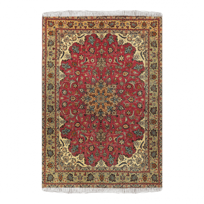 Tabriz Wool and silk Persian Rug 5'1" X 6'5" ITEM# 115
