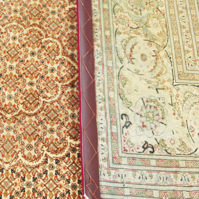 Tabriz mahi Wool and silk Persian Rug 6'9" X 9'11". 155 ITEM# 155