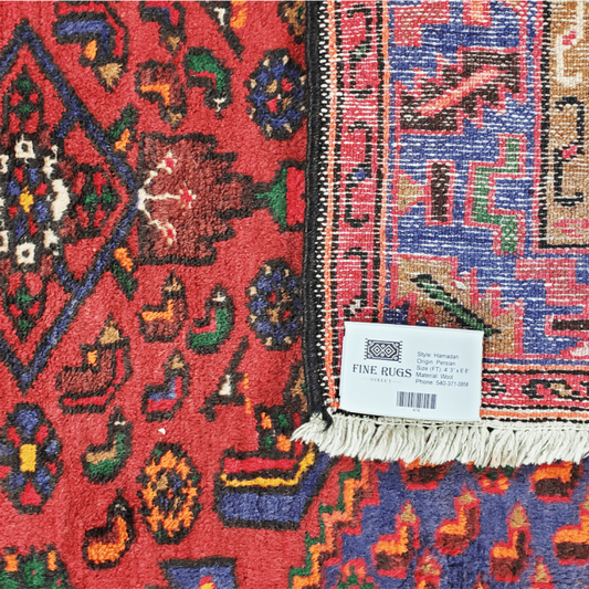 Hamadan Wool Persian Rug 4'3" X 6'8"  ITEM# 474