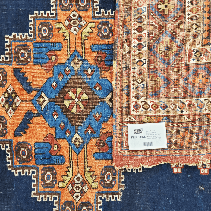 Antique Wool Persian Rug 4'6" x 6'3"  ITEM# 521