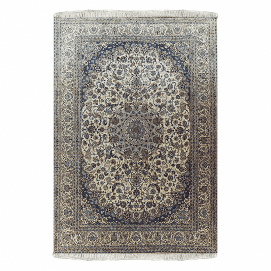 Naeen Wool and silk Persian Rug 9'1" x 12'1"  ITEM# 876